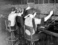 1920s operators at a cordboard (THG file photo).
