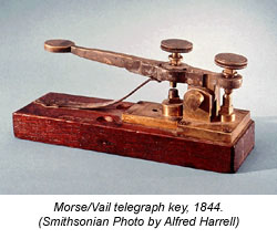Morese/Vail telegraph key, 1844 (Smithsonian Photo by Alfred Harrell)