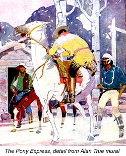 The Pony Express, detail from Alan True Mural