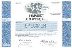 A specimen of a US West stock certificate (THG file photo)